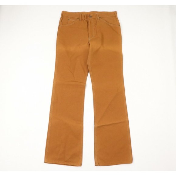 NOS Vintage 80s Carhartt Mens 36x34 Spell Out Flared Wide Leg Canvas Jeans USA